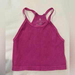 Free People Happiness Runs Crop Tank in vivacious violet color